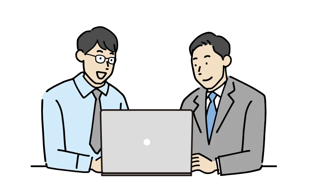 対面で会って話し合っているイメージ図